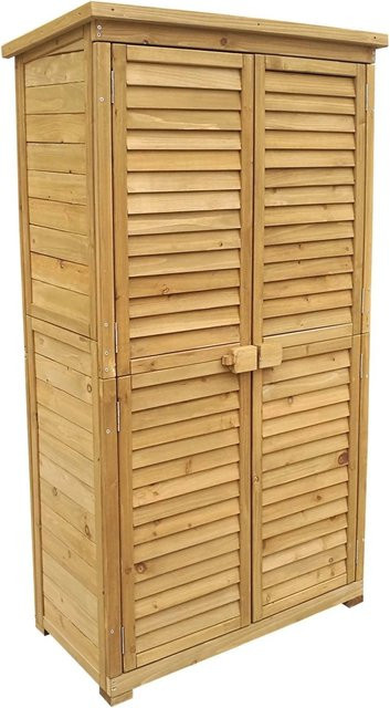 Wiltec Gartenhaus aus Fichtenholz mit Bitumendach und Doppeltür in Braun, B/T/H: 87 x 46,5 x 160 cm - Bild 1