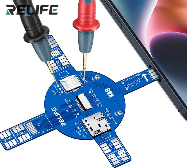 RELIFE XA6 Dual-Karten-Signaltestboard SIM TF NM Kartenleser in Blau für iPhone und Android Reparaturwerkzeug - Bild 1