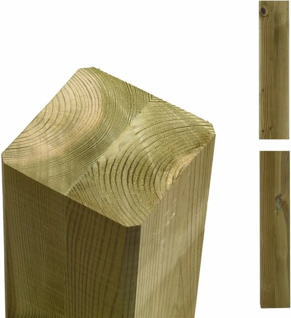 Druckimprägnierter Zaunpfosten aus Kiefer Leimholz, quadratisch, B/T/H: 9 x 9 x 148 cm - Bild 1