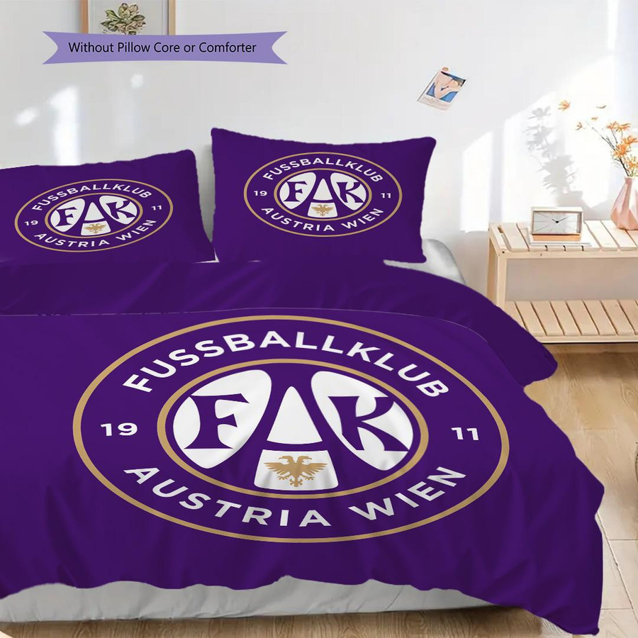 FK Austria Wien Bettwäsche Set mit Reißverschluss, bestehend aus 1 Bettbezug und 2 Kissenbezügen, B/T/H: 260 x 240 cm - Bild 2