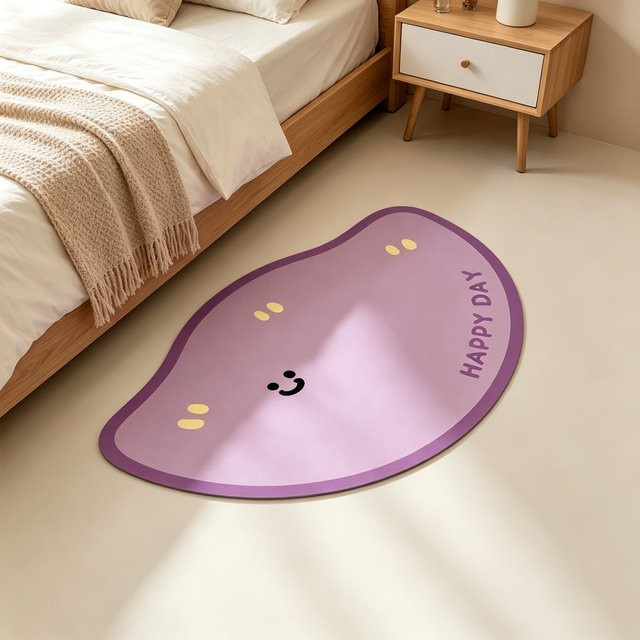 OMANE Badematte in Purple, schnell trocknende und rutschfeste Bodenmatte für das Badezimmer - Bild 1