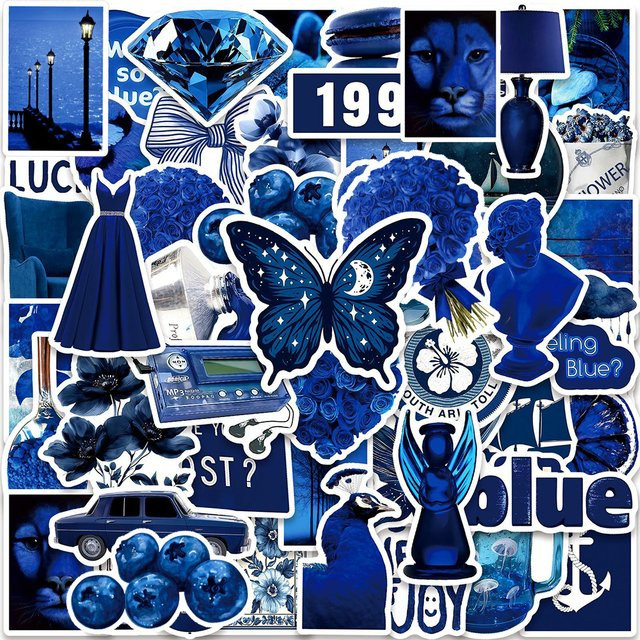 Rspctou Graffiti-Aufkleber, Vintage, blue, 10-teiliges Set - Bild 1
