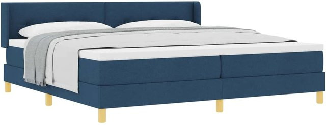 vidaXL Boxspringbett mit Matratze und Kopfteil in Blau, B/T: 200 x 200 cm - Bild 1