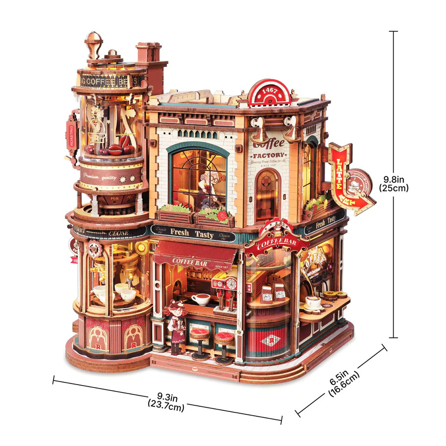 ROBOTIME Kaffeefabrik, 3D Holzpuzzle, Kinetisches Modell, ab 14 Jahre - Bild 2