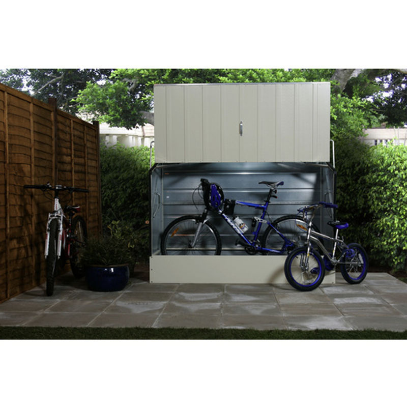 Duramax Fahrradbox aus galvanisiertem Stahl, Hellbeige, B/H/T: 196 x 133 x 89 cm - Bild 4