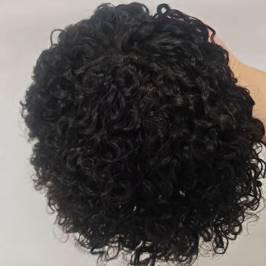 eseewigs Herren-Toupet aus Echthaar, Französische Spitze, Schwarz - Bild 4