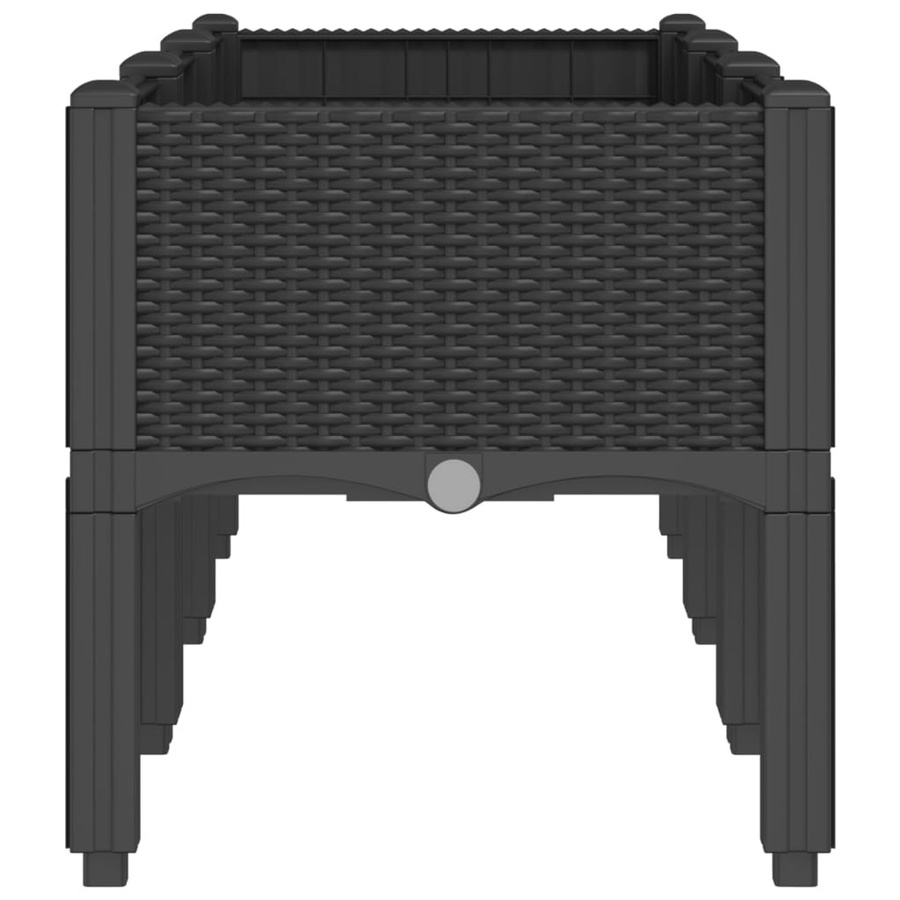 vidaXL Pflanzkasten mit Beinen aus Polypropylen, Schwarz, B/T/H: 120 x 40 x 42 cm - Bild 5