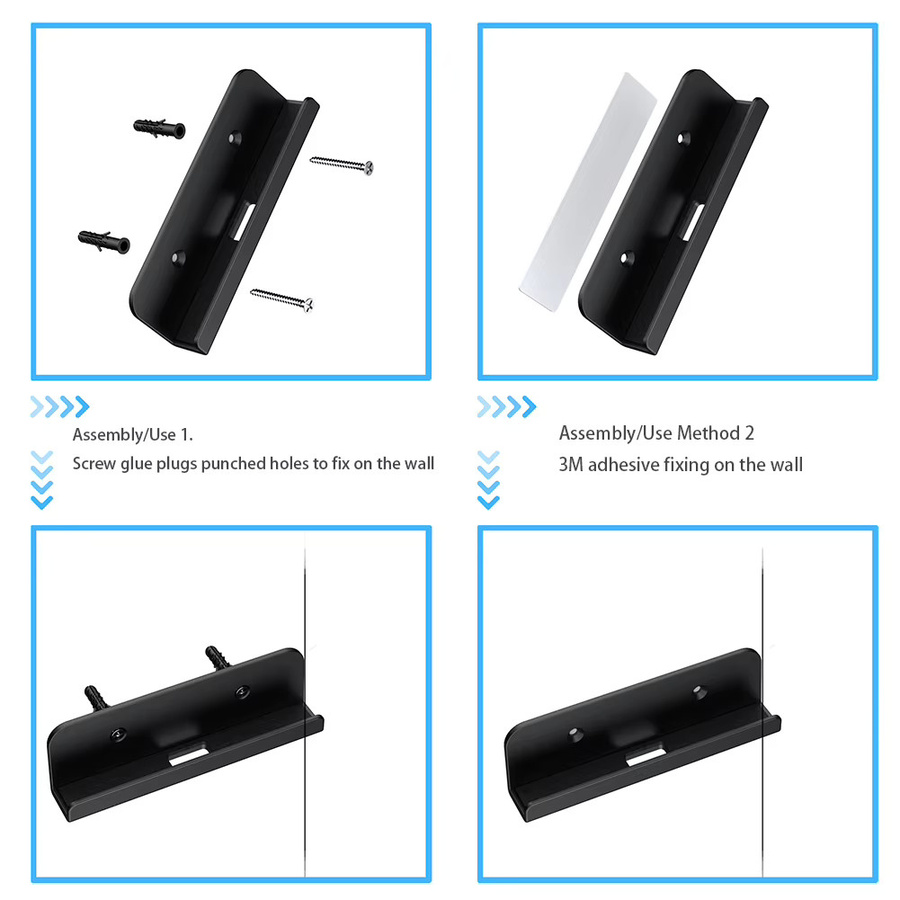 ALLOYSEED Universelle Tablet-Wandhalterung in Schwarz für iPad, iPhone, Kindle, Samsung, Xiaomi und Lenovo zur Montage mit Kleber oder Schraube - Bild 2