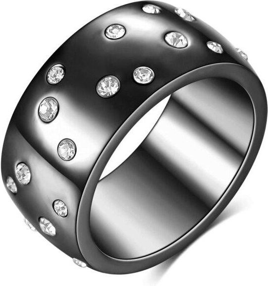 Ring Edelstahl, Gold, Zirkonia, Damen - Bild 1