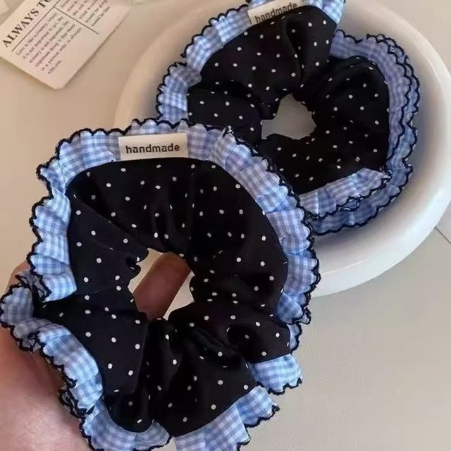 Haargummi Polka Gingham Rüschen, Unisex - Bild 1