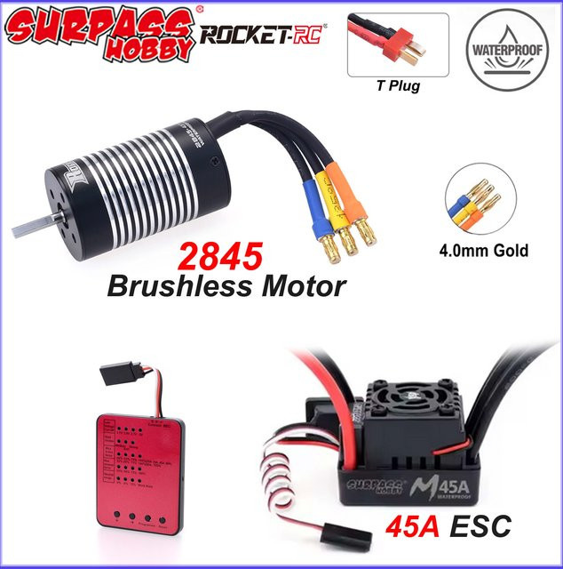 Surpass Hobby Rocket 2845 Bürstenloser Motor 45A ESC Combo-Programmkarte - Bild 1