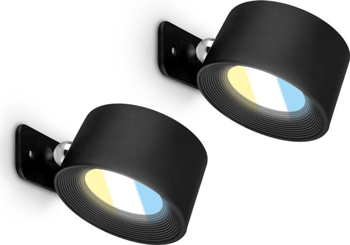 BRILONER 2er Set kabellose LED-Wandleuchten in Schwarz mit integriertem Akku und 3-Stufen Touchdimmer - Bild 2