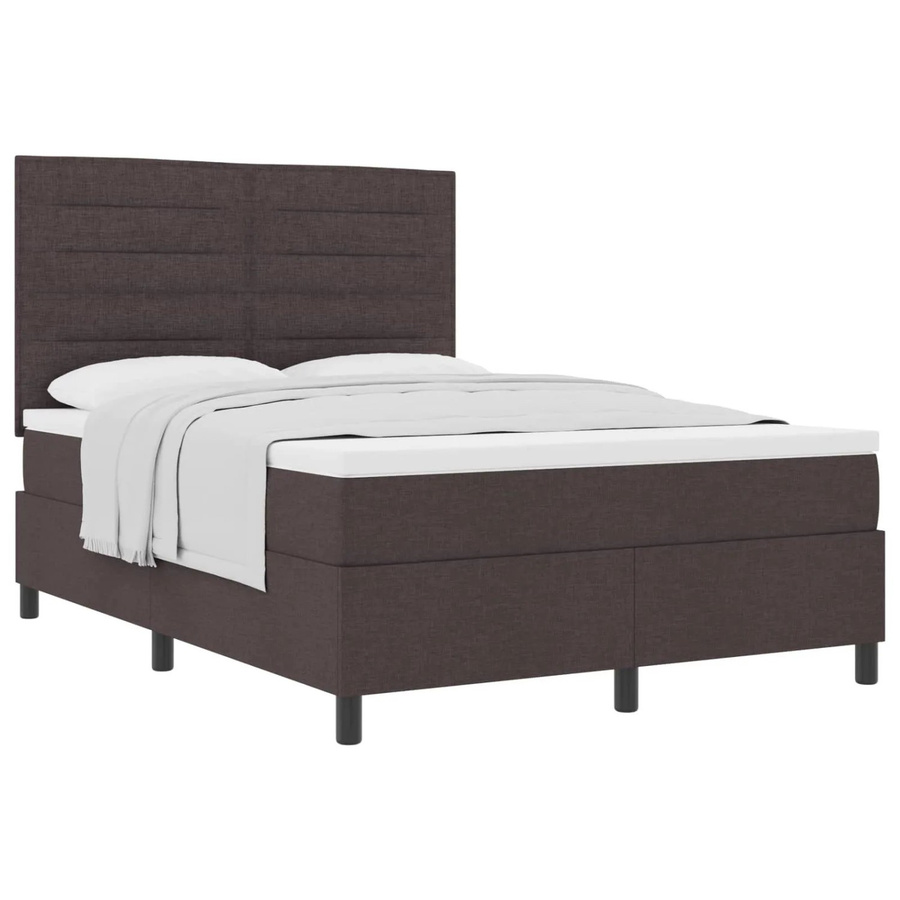 vidaXL Boxspringbett mit Matratze und Taschenfederkern in Dunkelbraun, B/T/H: 140 x 190 x 280 cm - Bild 2