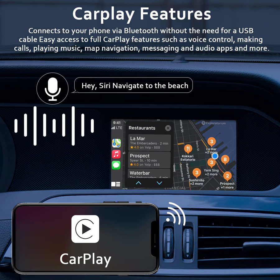CARABC Wireless CarPlay und Android Auto Adapter für Mercedes Benz mit NTG4.5 System, Farbe: Schwarz - Bild 2
