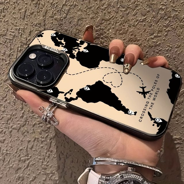 Gemusterte galvanisierte TPU-Handyhülle in Schwarz für iPhone 11 bis iPhone 17 Pro Max sowie verschiedene Modelle - Bild 1