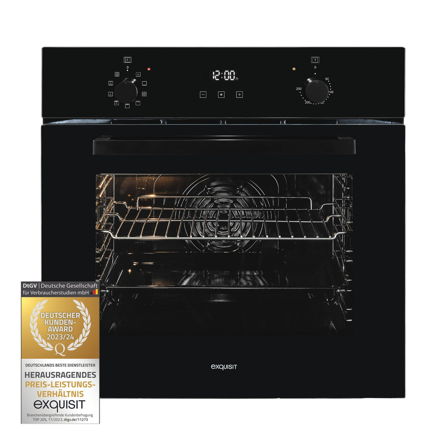 Exquisit Einbaubackofen EBE257-H-020 in Schwarz mit 59 l Volumen - Bild 6