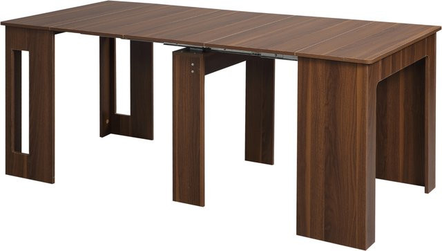 HOMCOM Esstisch ausziehbarer Klapptisch in Braun für Küche und Esszimmer mit modernem Design B/T/H: 180 x 85 x 75 cm - Bild 1