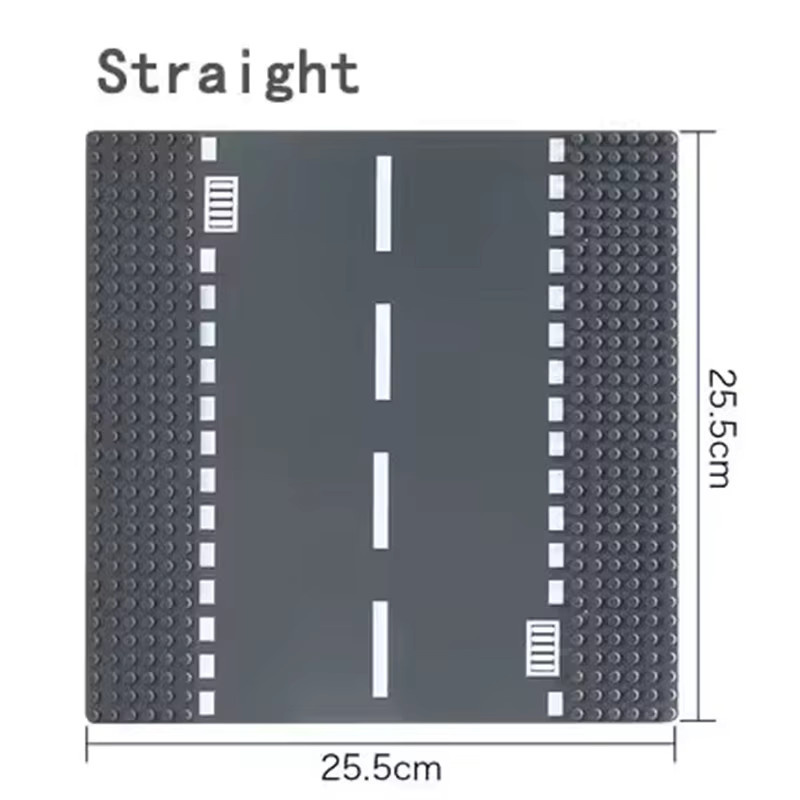 JIAJIALE Stadtstraßen-Bodenplatte Gerade Kreuzung Kurve T-Abgrenzung Bausteine Grundplatte - Bild 2