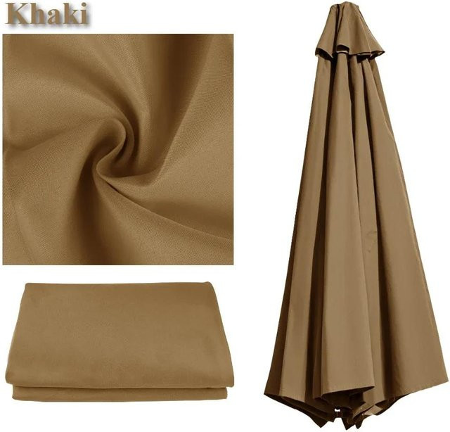 Livia Home Wasserdichte Ersatz-Sonnenschirmbespannung aus Polyester in Beige für 6 Streben, Durchmesser: 2,5 m - Bild 1