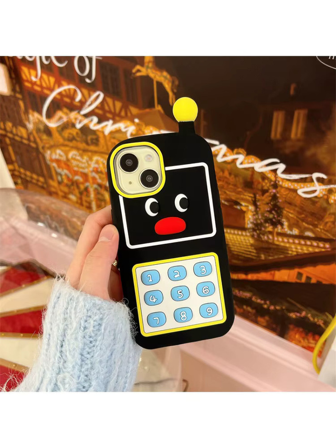 Stoßfeste Silikon-Handyhülle mit 3D-Cartoon-Pinguin-Design für Apple iPhone 12 bis 17 Pro Max Plus, Farbe: Schwarz - Bild 5