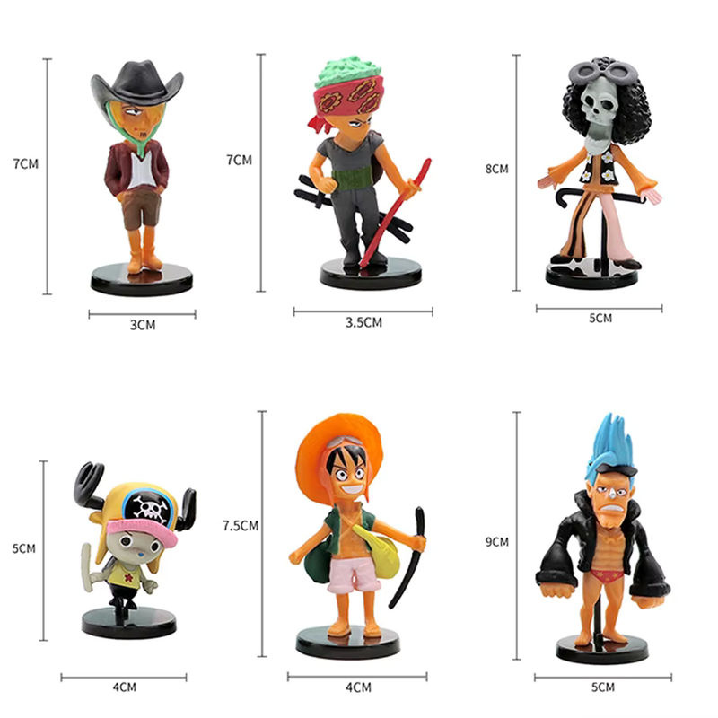 6er-Set One Piece Anime Figuren Luffy aus PVC, mehrfarbige Actionfiguren von Bandai als Sammlerstücke und Dekoration für Kinder - Bild 2