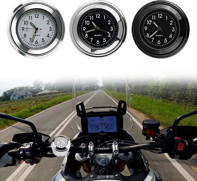 Motorraduhr, Thermometer Temperaturanzeige, Wasserdicht, Universal, Unisex - Bild 1