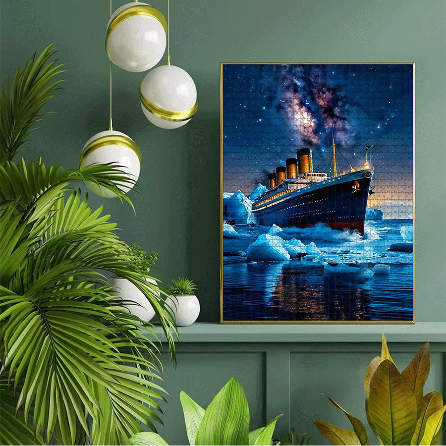 AZNM Titanic, Sternennacht, Eisberg und Ozean Papierpuzzle, bunt, Pappe / Karton - Bild 5