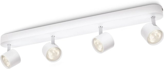 Philips LED-Deckenstrahler 4er Set in Weiß und Chrom mit warmweißem Licht und verstellbarem Reflektor 18W - Bild 1