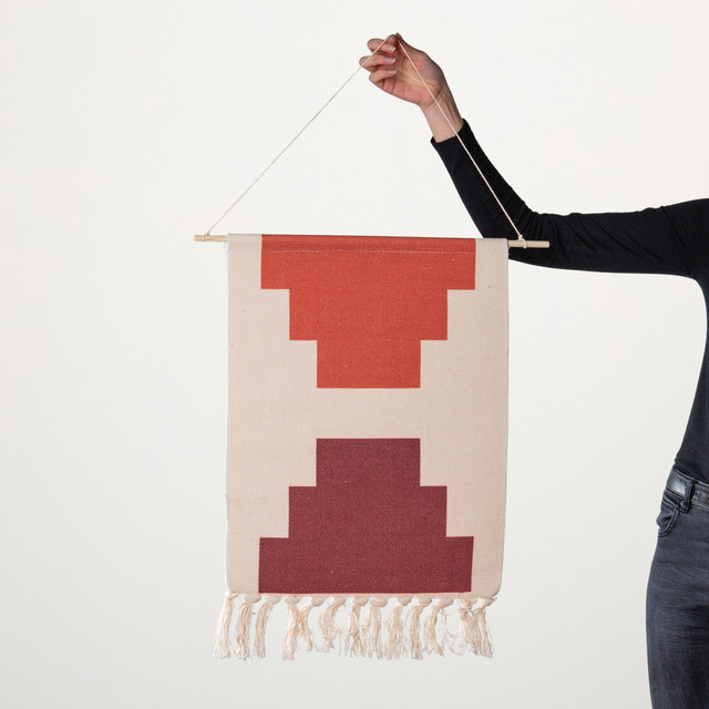 BLUME2000 Wandhänger Ethno in Rot, eckig aus Textil - Bild 1