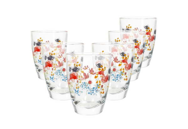 MamboCat Marie Trinkgläser Set, 6er Pack, 220 ml, ideal für Saft, Limo oder Wasser