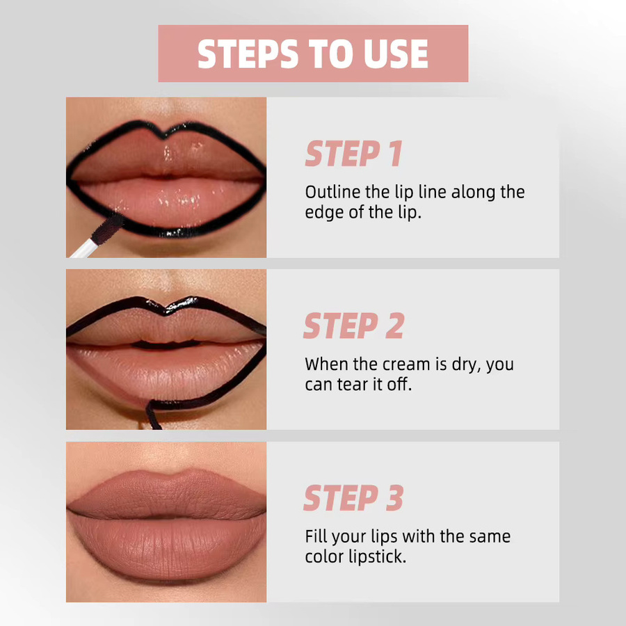 QIBEST Lipliner Peel-Off Tattoo Lipgloss, Braun, Matt - Bild 3