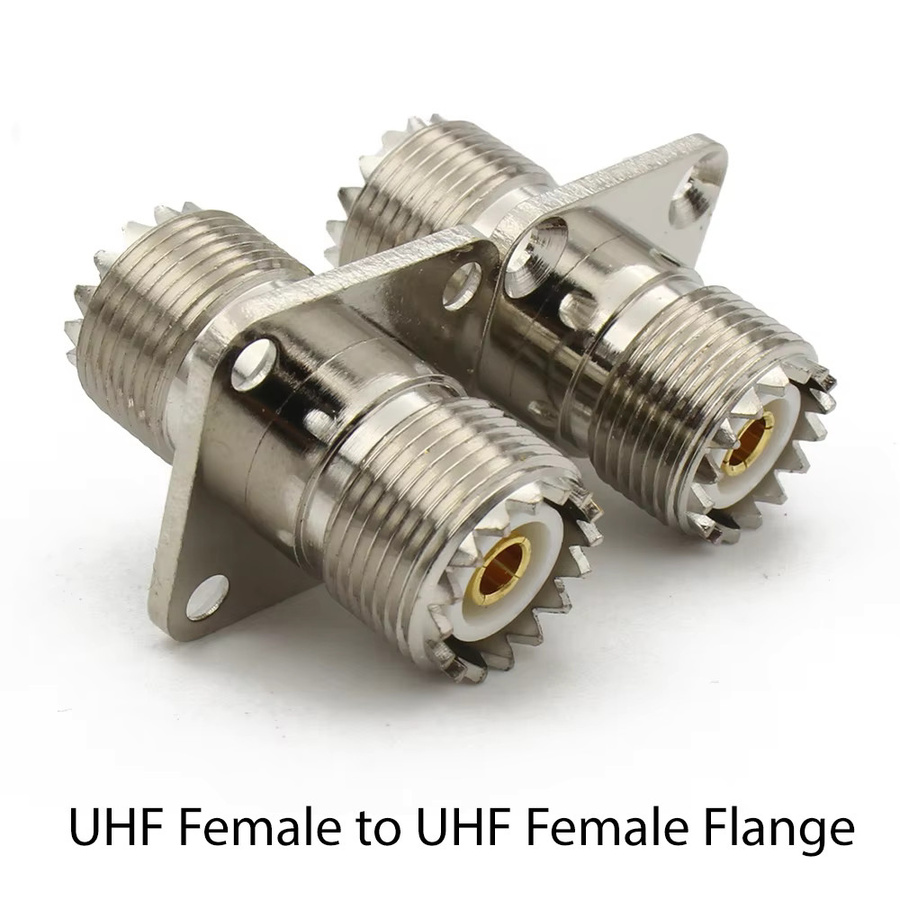 MEYNOOE UHF-Buchse auf UHF-Buchse Adapter für Panelmontage aus Messing und Kupfer in Silber - Bild 2