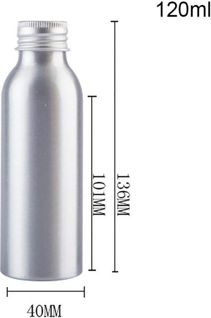 Chin M Aluminiumflasche in Silber mit Schraubverschluss für Parfüm, Kosmetik oder Toner, 120 ml - Bild 1