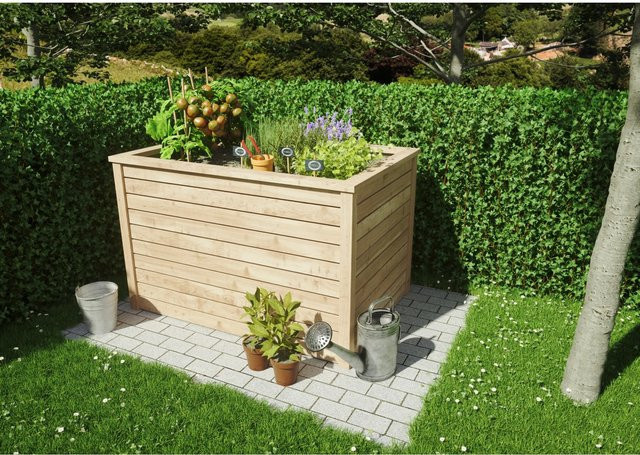 T & J Hochbeet Veijle aus Lärche in Natur, B/T/H: 80 x 125 x 85 cm - Bild 1