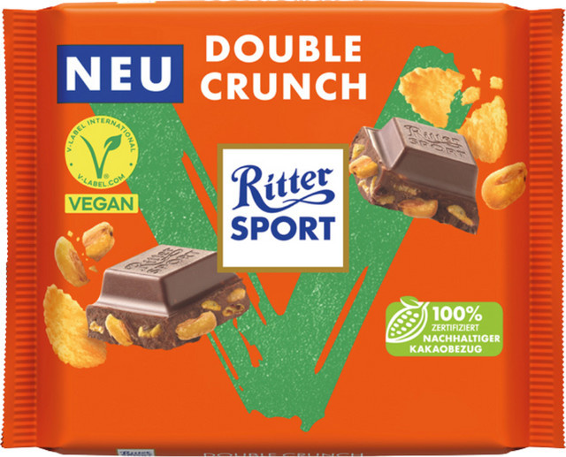 Ritter Sport Vegan Double Crunch Schokoladentafel 100 g - Bild 1