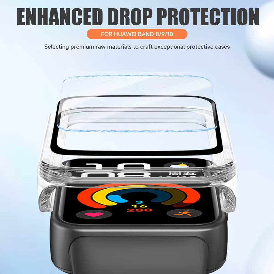 FancyWrist Hülle für Huawei Band 10 9 8, PC-Gehäuse, gehärtetes Glas, NFC, Unisex - Bild 2