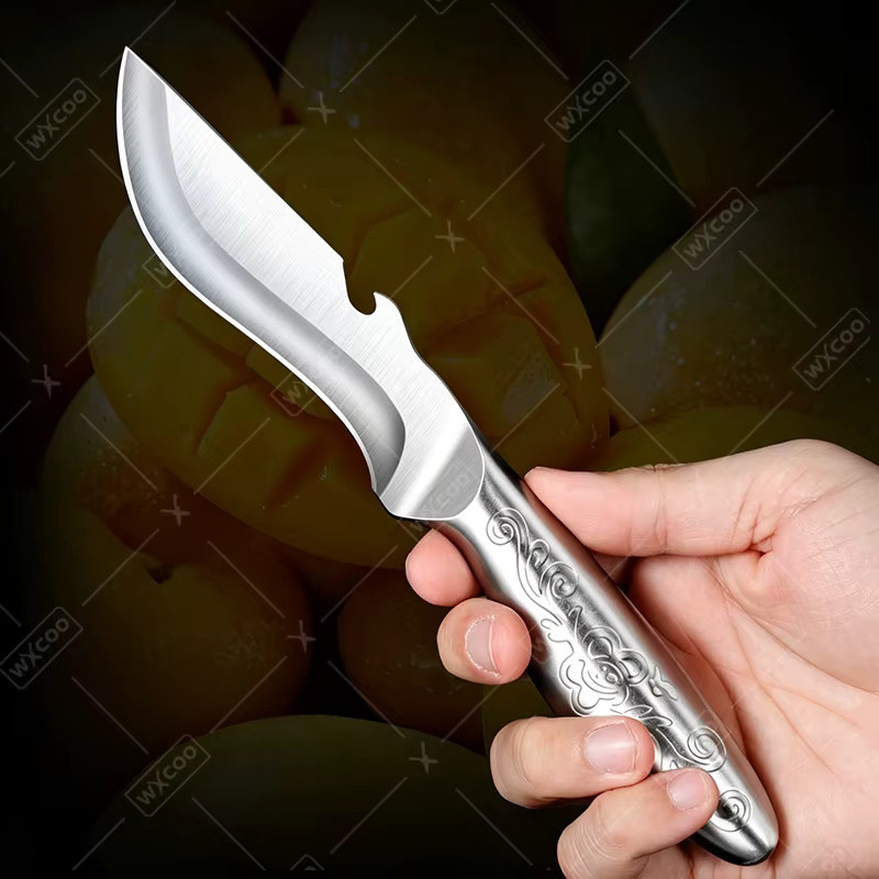 WXCOO 2-in-1 Multifunktionsmesser aus Edelstahl mit Flaschenöffner in Silber für Obst und Gemüse - Bild 4