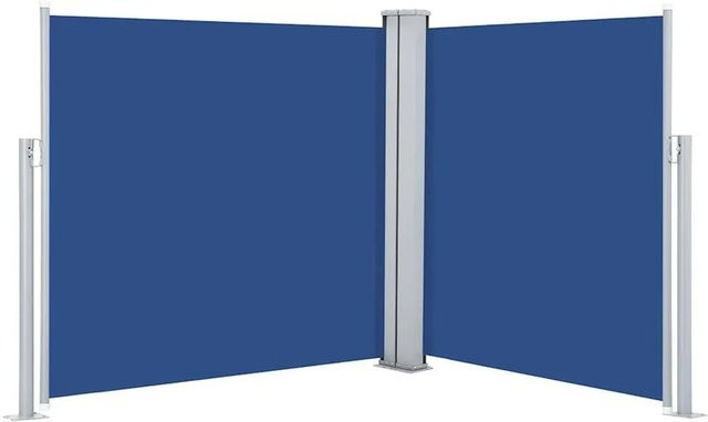 vidaXL Ausziehbare Seitenmarkise Blau aus Polyester und Stahl, B/H: 600 x 100 cm - Bild 1