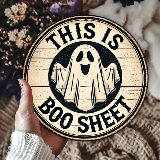 Potdemiel Aluminiumschild Halloween Vintage Multicolour B/H: 20,32 x 20,32 cm - Bild 1
