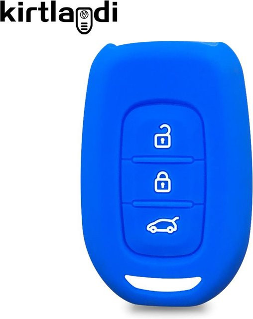 Silikon Fernbedienungsschlüsselhülle für Renault Twingo, Duster, Clio und Dacia Logan in Blau - Bild 1