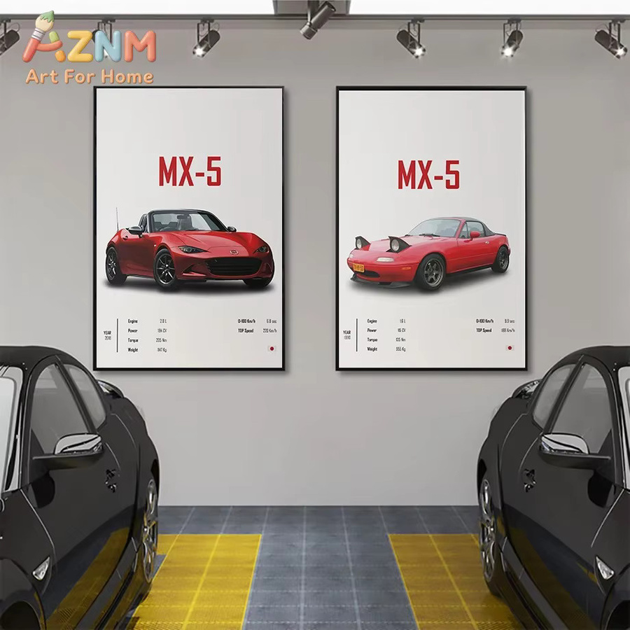 Rastar Retro Japan JDM Auto Leinwanddruck Wandkunst für deine Garagen-Dekoration in Multicolour - Bild 2
