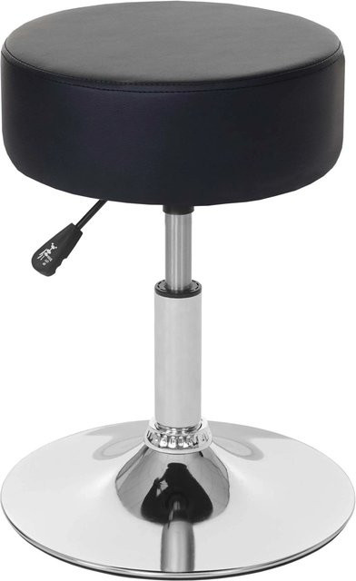 PROREGAL Sitzhocker höhenverstellbar und drehbar in Schwarz aus Kunstleder, Durchmesser: 35 cm, Sitzhöhe: 43-55 cm - Bild 1