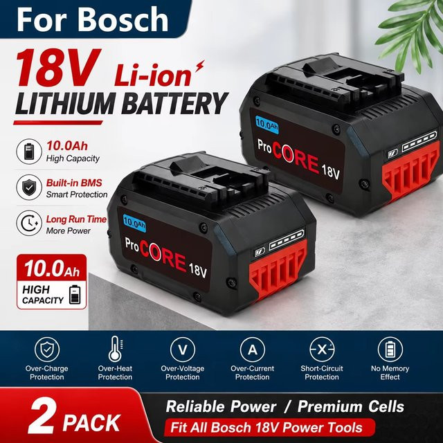 Ddadache Ersatz-Lithium-Akku 18V 10,0Ah für Bosch ProCORE Akku-Elektrowerkzeuge BAT609 BAT618 GBA18V8, Schwarz - Bild 1