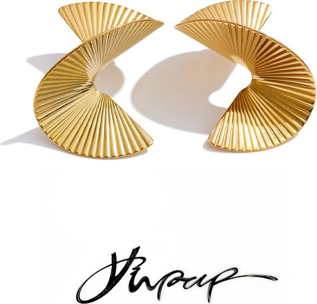Yhpup Ohrringe, Edelstahl, Goldfarbe, Geometrisch - Bild 1