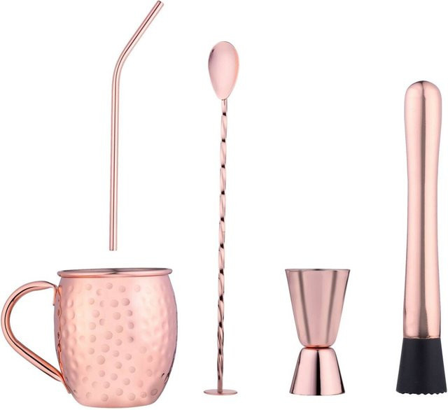 Alpina Cocktailset aus Edelstahl in Pink - Bild 1