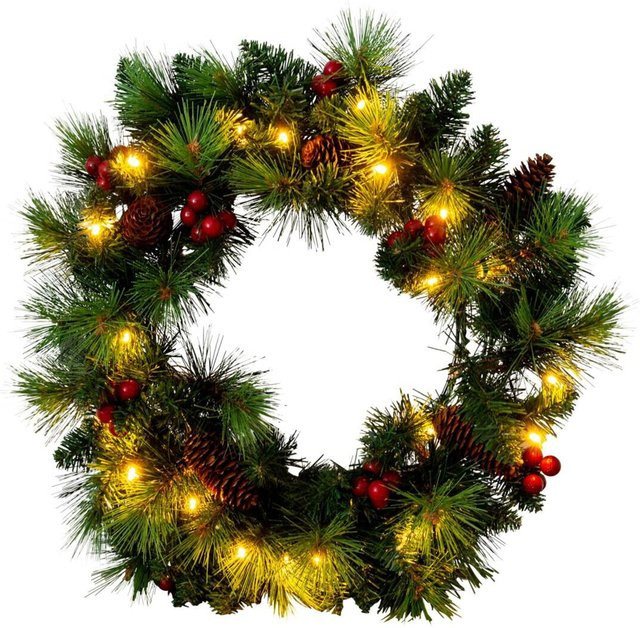 Näve Leuchten Noel LED-Dekoartikel aus Metall in Grün B/H/T: 35 x 8 x 35 cm - Bild 1