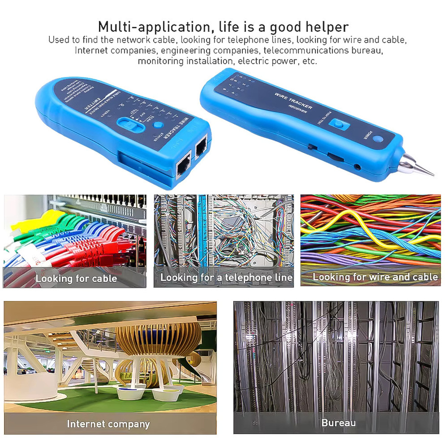 Kebidumei Netzwerkkabeltester LAN-Telefondraht-Tracker mit Diagnoseton für STP UTP Cat5 Cat6 RJ45 RJ11 in Gelb - Bild 3