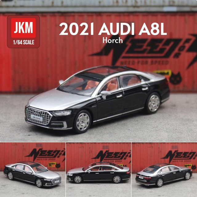 JKM Audi A8L Limousine, Miniaturmodell, 1:64, Metall, Schwarz - Bild 1