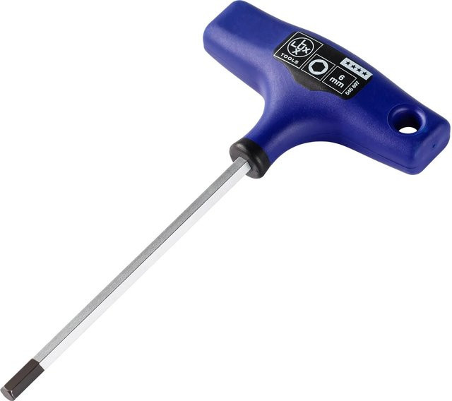 LUX-TOOLS T-Griff Stiftschlüssel Hex in Blau aus Chrom-Molybdän-Stahl mit 6 mm Schlüsselweite und 150 mm Länge - Bild 1