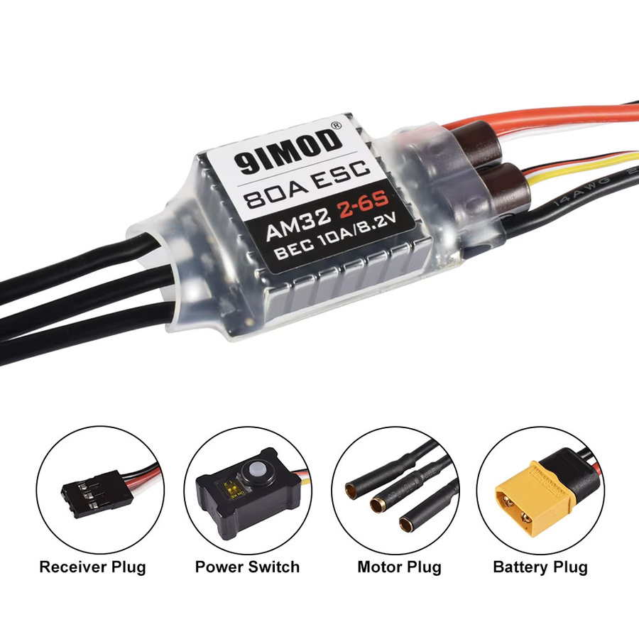 9IMOD Bürstenloser Motor ESC Combo 3542 Outrunner Motor 80A, Metall, Set / Bundle - Bild 2